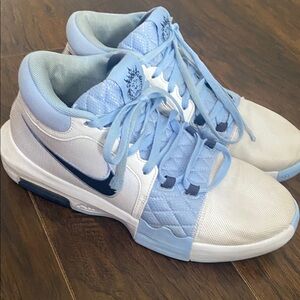Nike Gray, Light Blue and Navy Basketball Shoes